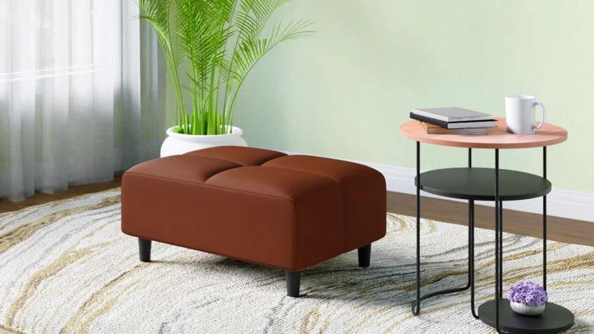 Suez Synthetic Leather Ottoman - product media