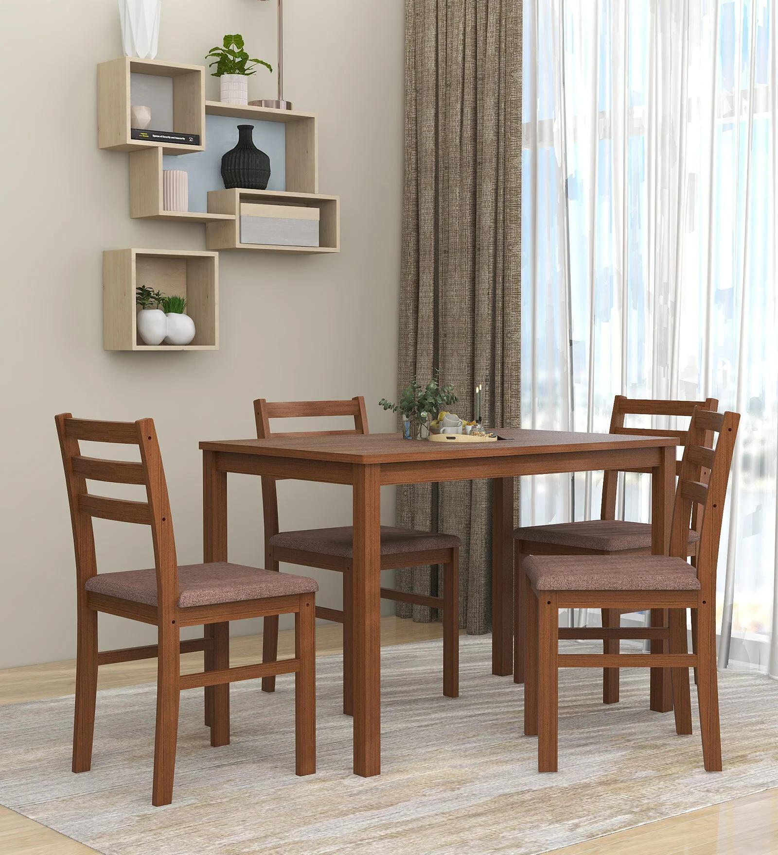 Nippon 4 Seater Dining Set in Antique Oak Finish - product media