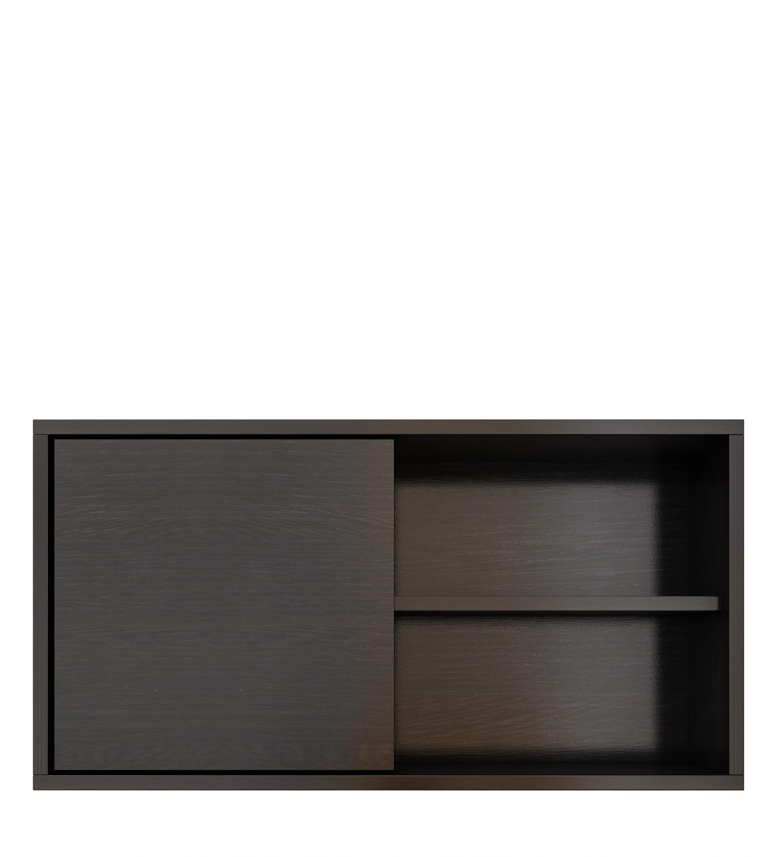 Wall Mount Sliding Door Kitchen Cabinet In Wenge Color - product media